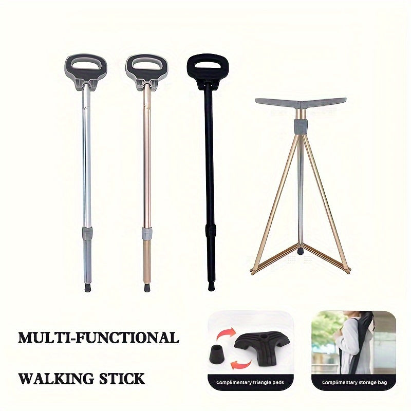 Portable Trekking Pole with Seat and Lock-2