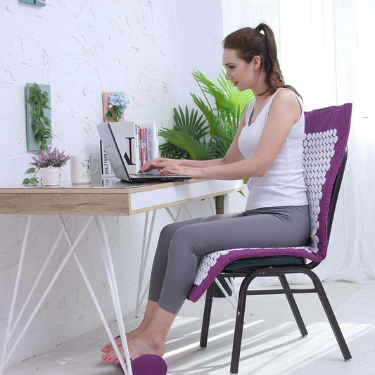 Acupressure Massage Mat & Neck Pillow Set (Purple)-1