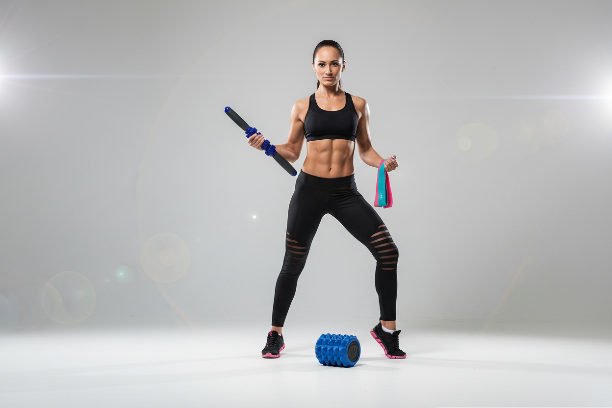 Professional athlete with muscle recovery bundle