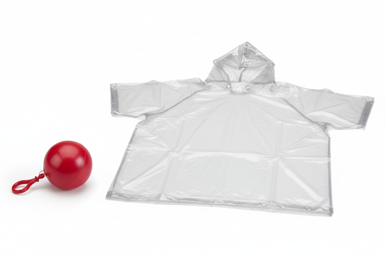 Rain poncho compact ball size comparison