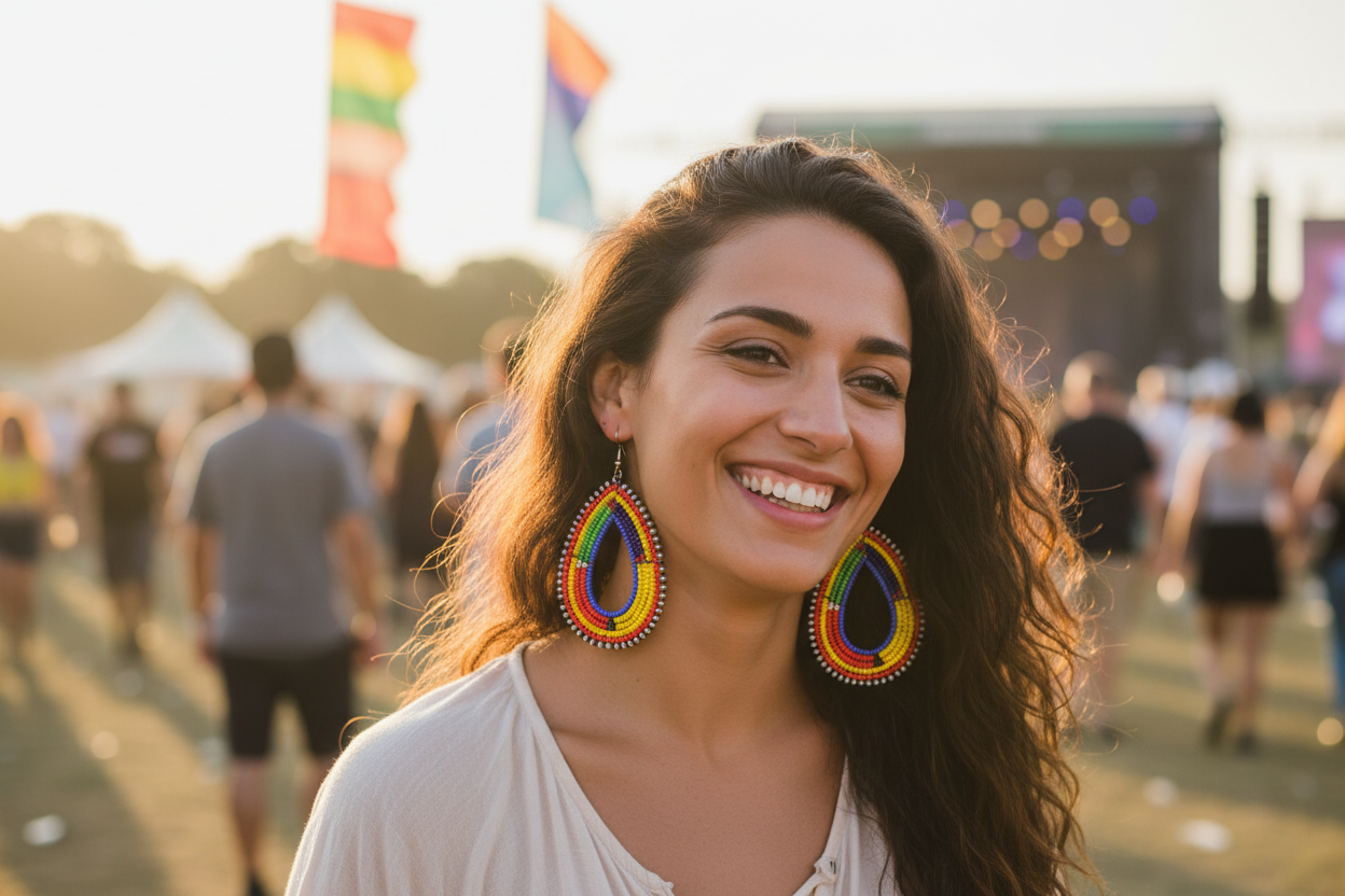 Masai Beads Earrings Festival Lifestyle